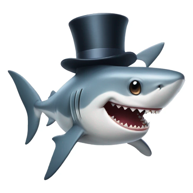 Shark with a top hat sticker