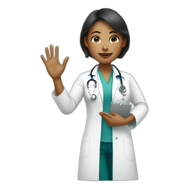 Tipping hand woman doctor sticker