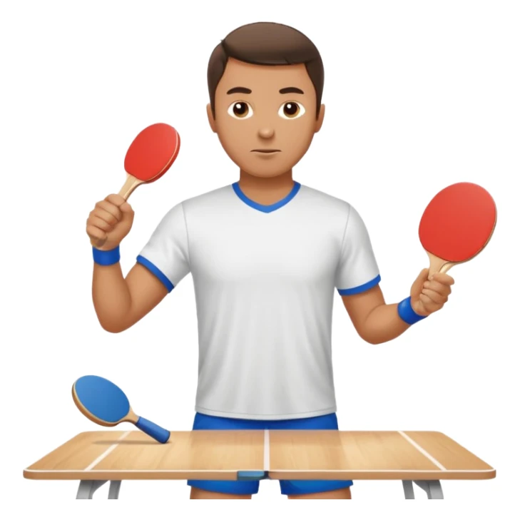 Guy playing ping pong on a 4x8 wooden table sticker