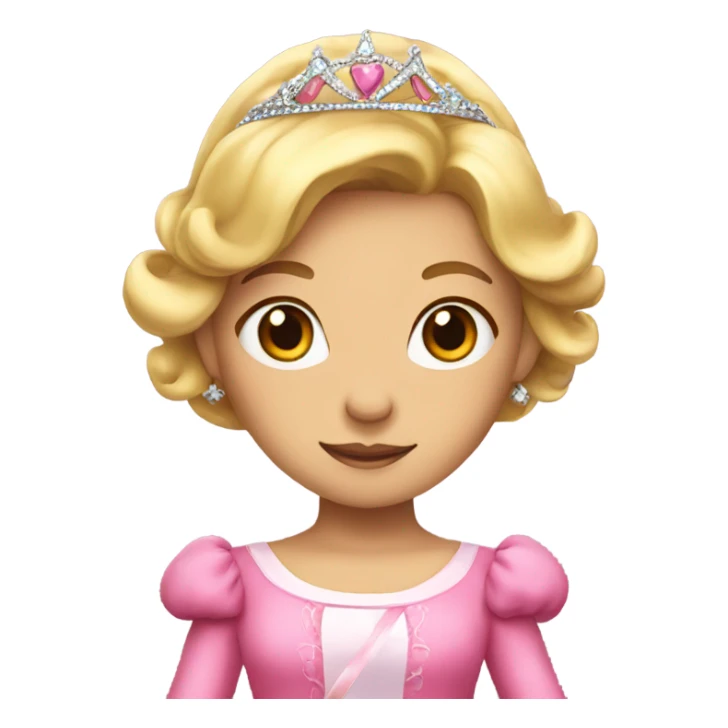 Princess with pink clothes and a ribbon sticker