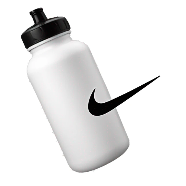 white Nike logo black water bottle sticker
