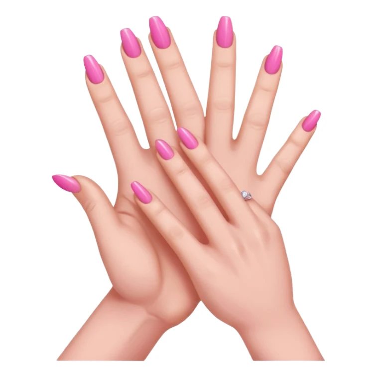 folded hand with pink nails done with five fingers  sticker