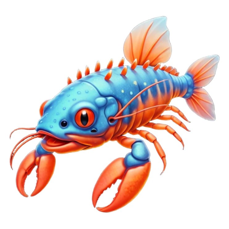 Mutant axolotl mixed with a lobster  sticker