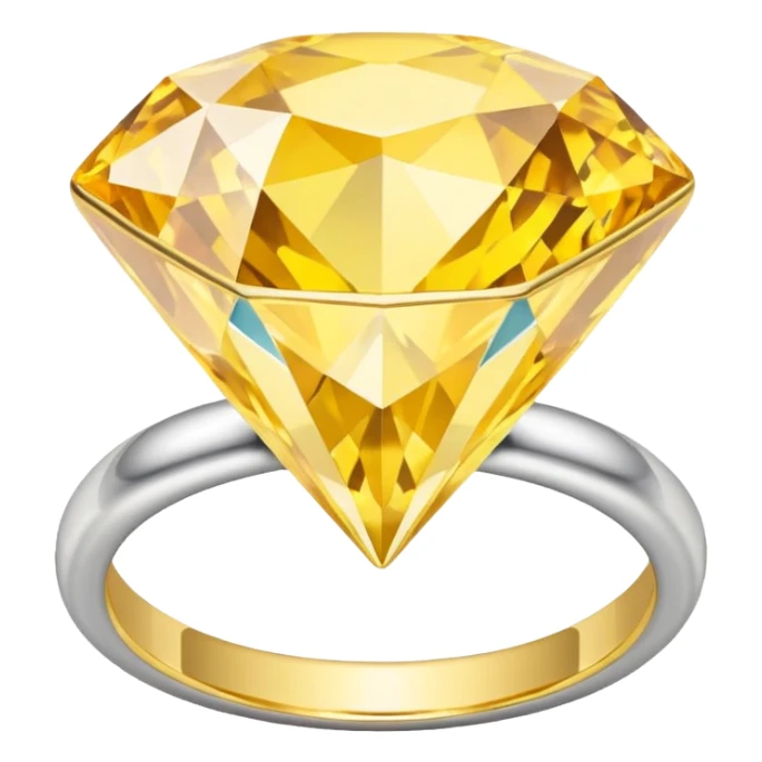 emoji diamond ring in a pastel yellow box  sticker