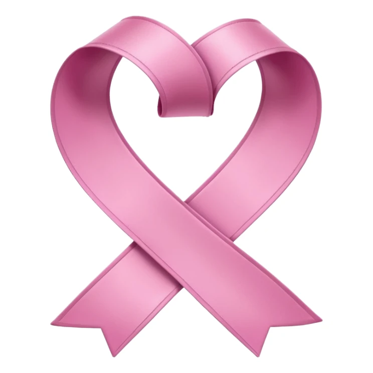 ribbon folded into a loop symbolizing self-care, with clear contours, shadows and highlights, simple and bright, emoji style sticker