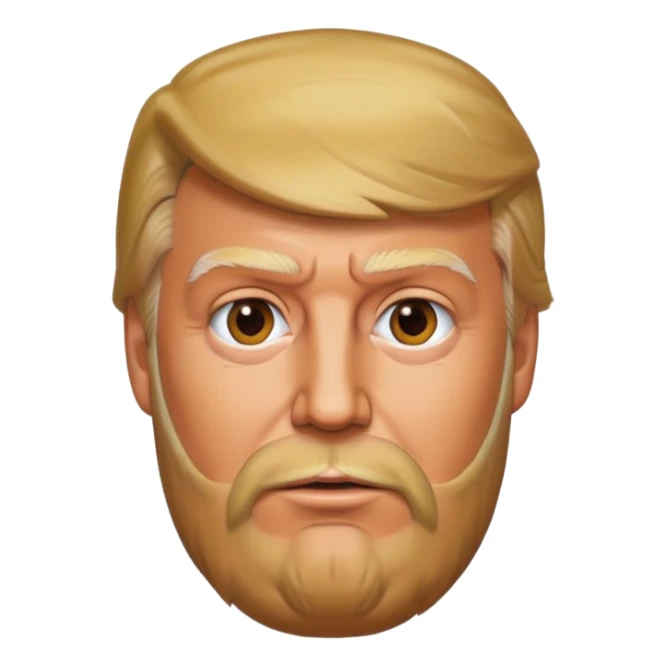 Donald Trump with the beard sticker