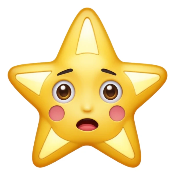 star character with shocked face glowing too bright sticker