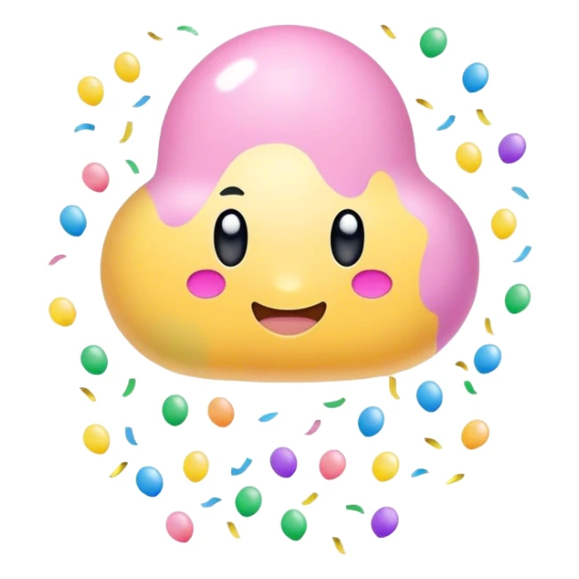 pastel floater with confetti sticker