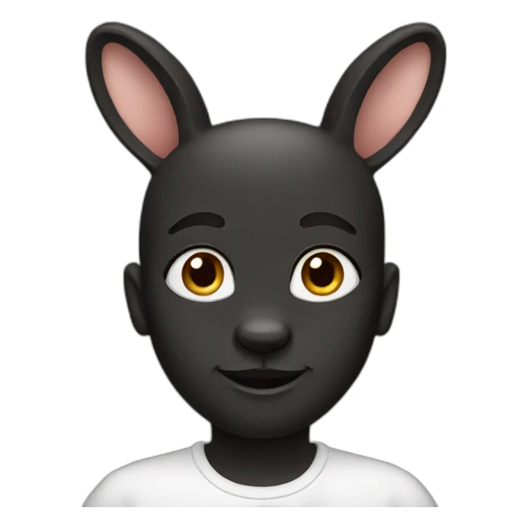 bunny black vegan sticker