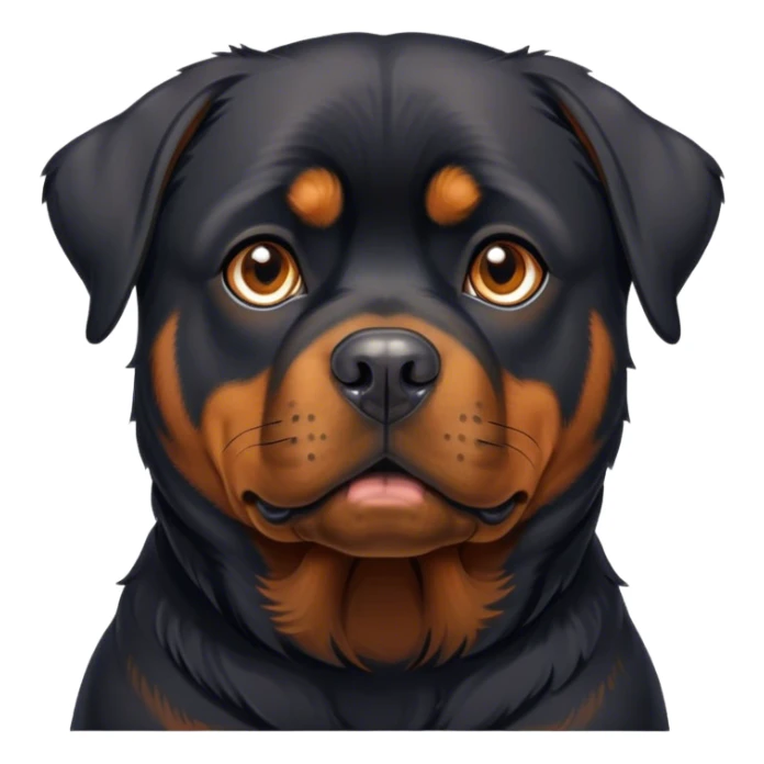 A mature black Rottweiler dog. sticker