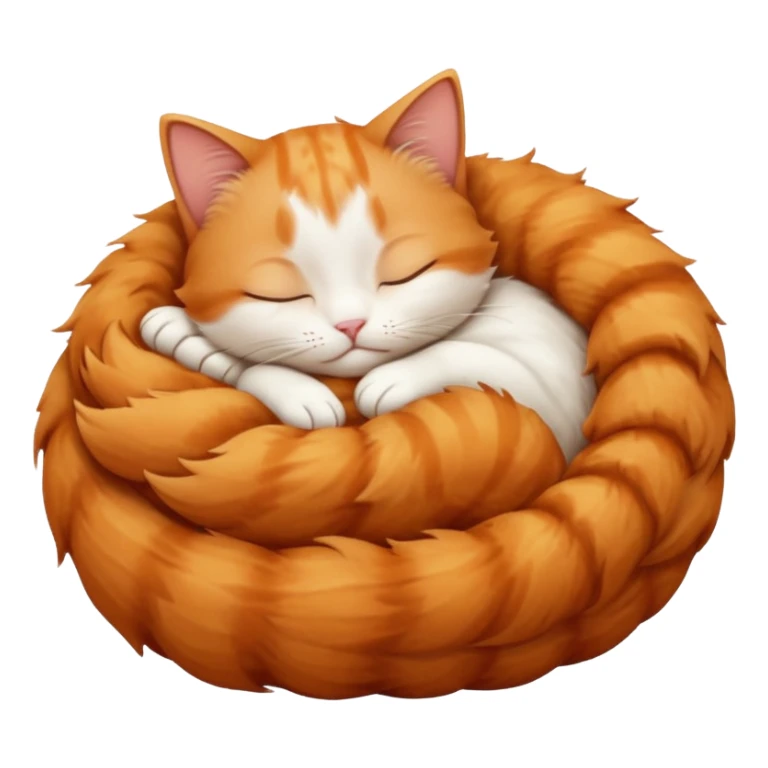 ginger and white small cat sleeping in funny position sticker