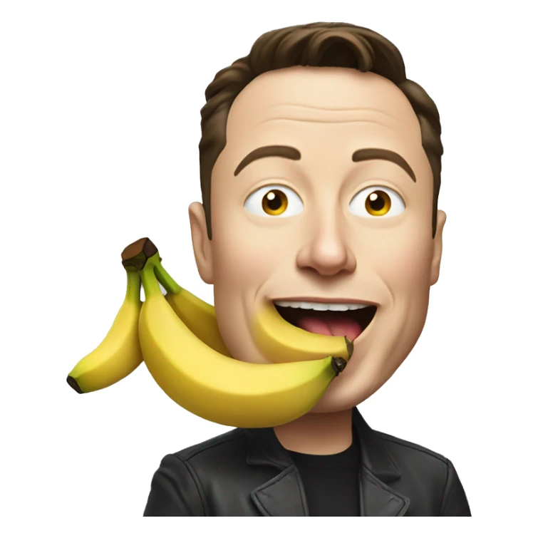 Elon Musk eats a banana sticker