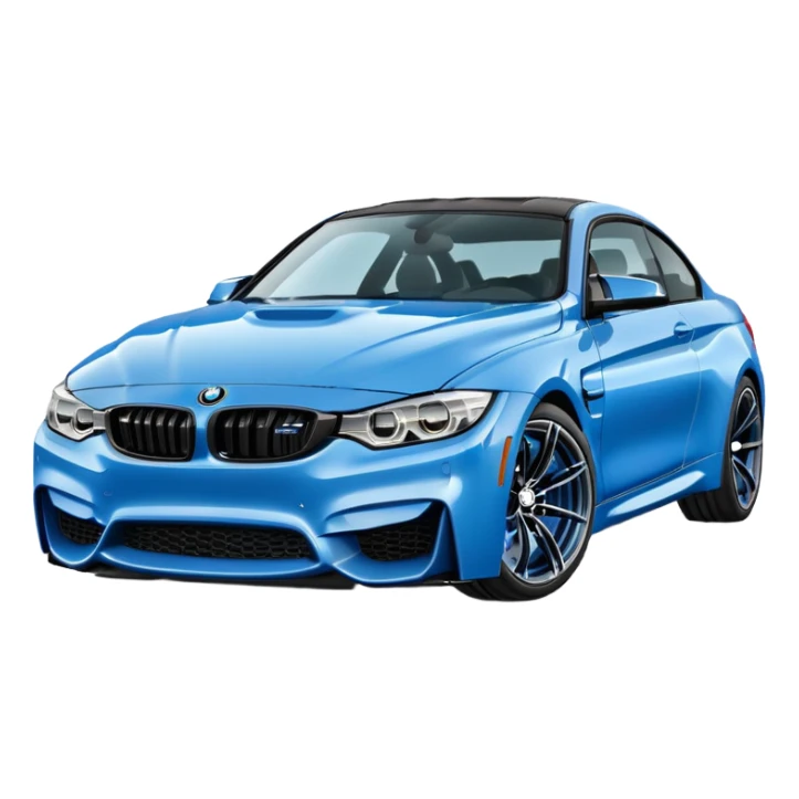 blue Bmw M4, Emoji style sticker