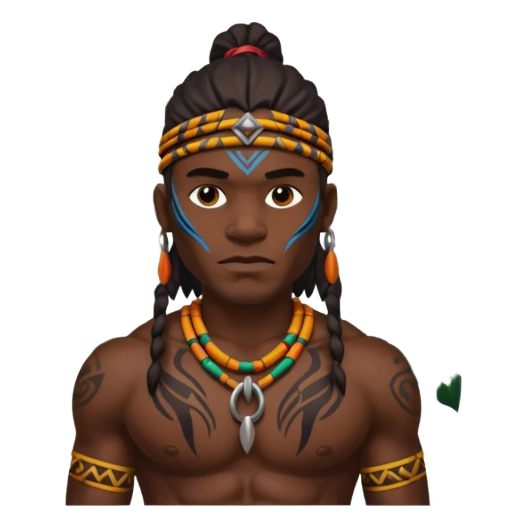 a tribal man in jungle sticker