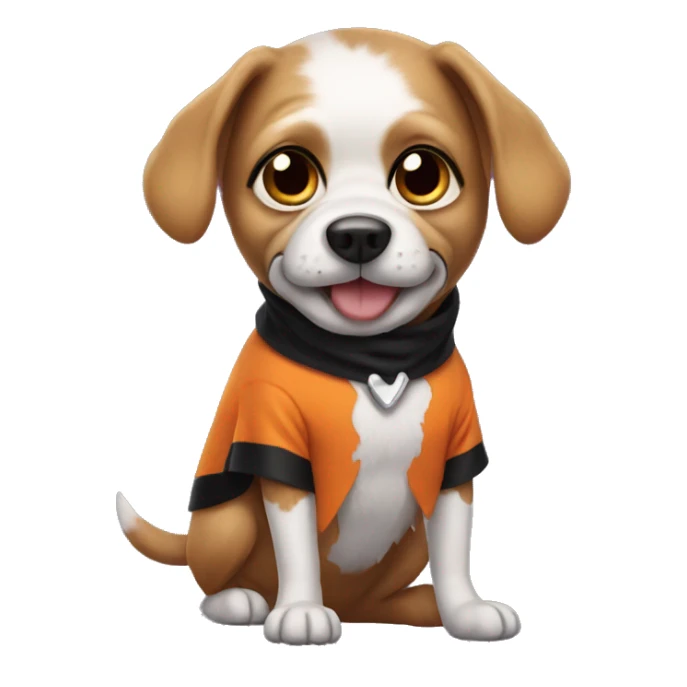 dog in halloween outfit sticker