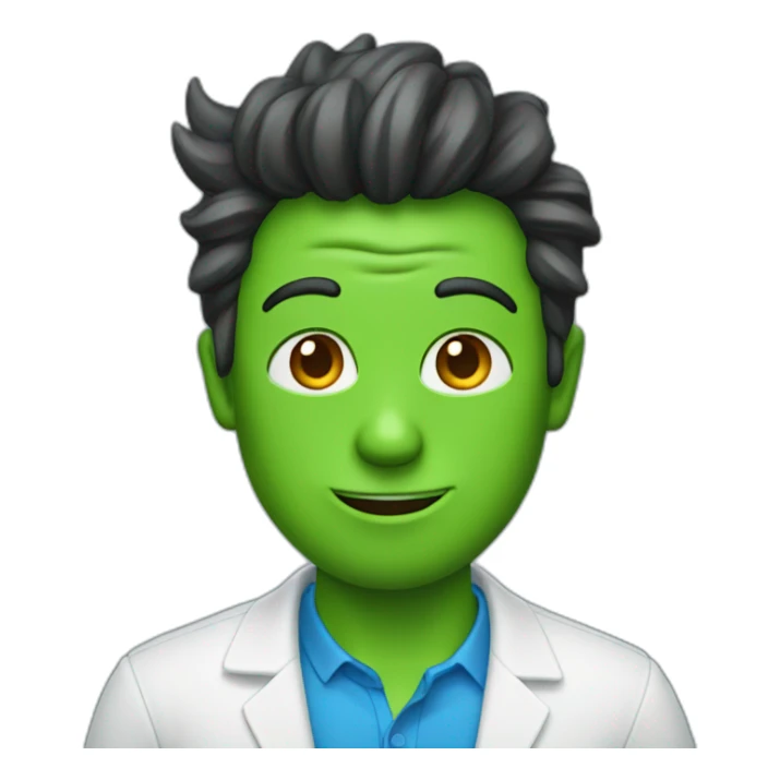 Green guy with devil horns blue shirt and white pants sticker