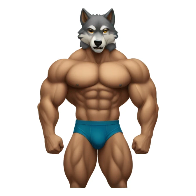 Body builder wolf sticker
