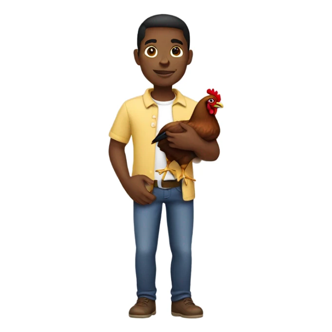 Black male with chicken sticker