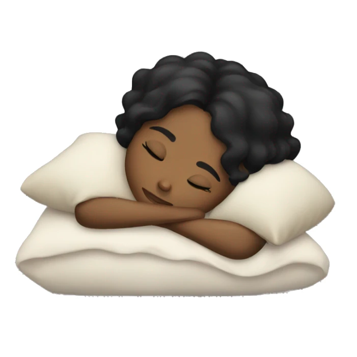 black hair girl sleeping sticker