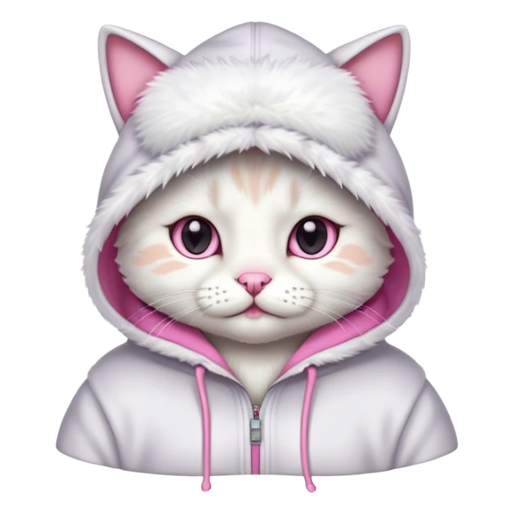 A cute cat wearing hoodie  sticker