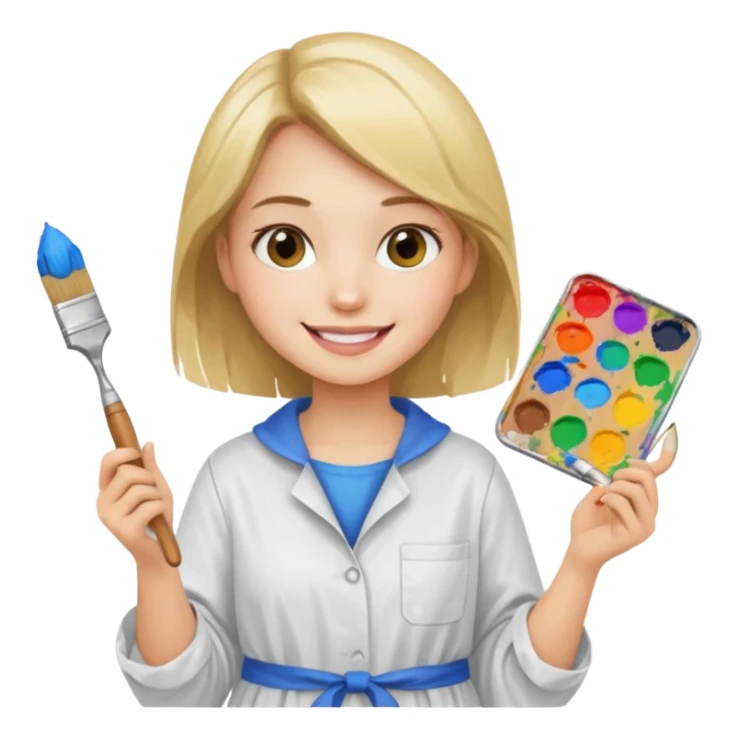 girl painter sticker