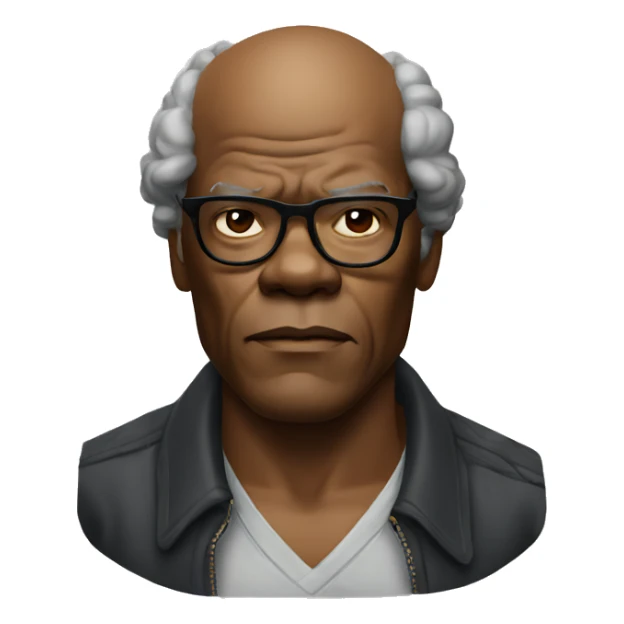 samuel l jackson serious wearing shirt sticker