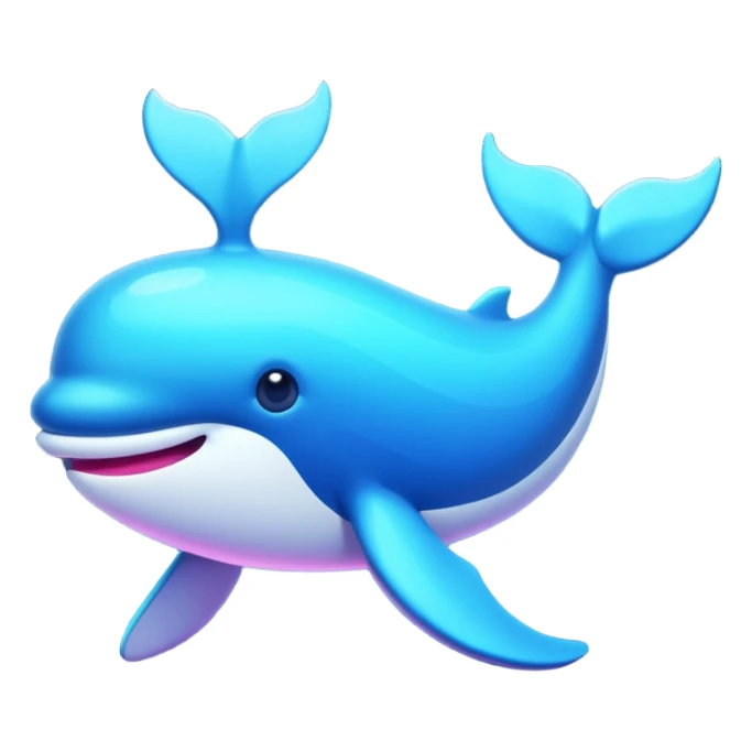 neon whale in the sea sticker