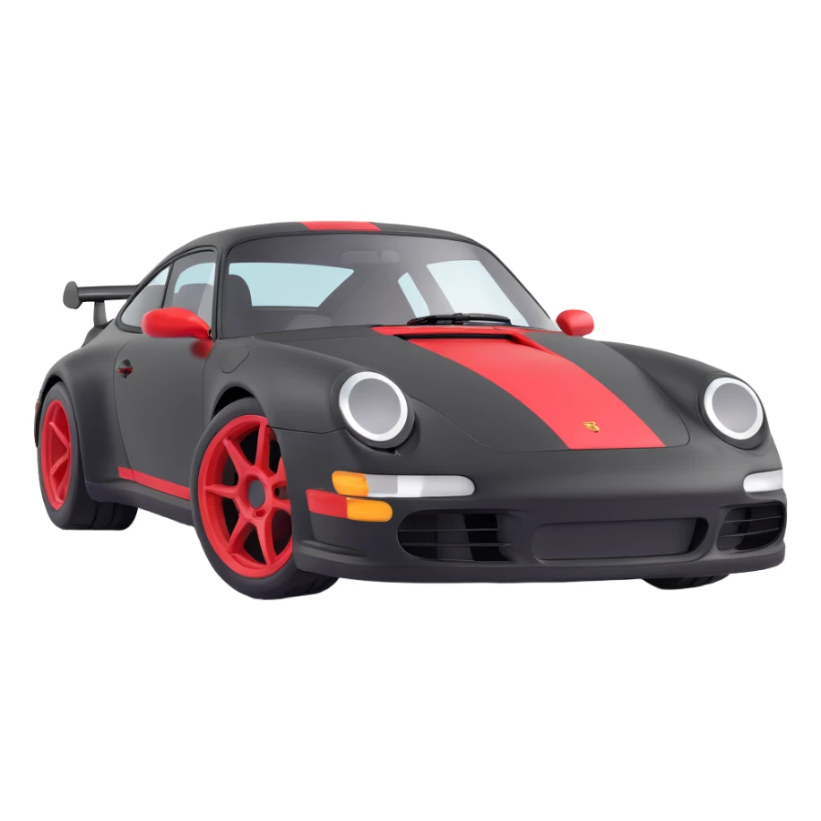 Black Porsche 911 with red details sticker