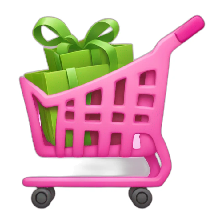 Pink Shopping Cart sticker