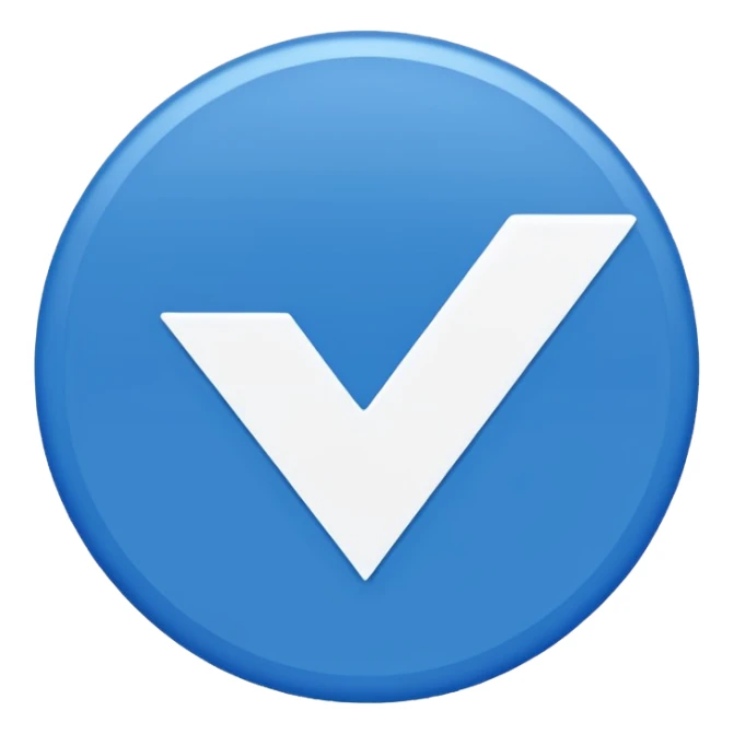 blue circle  with white check mark in the middle sticker