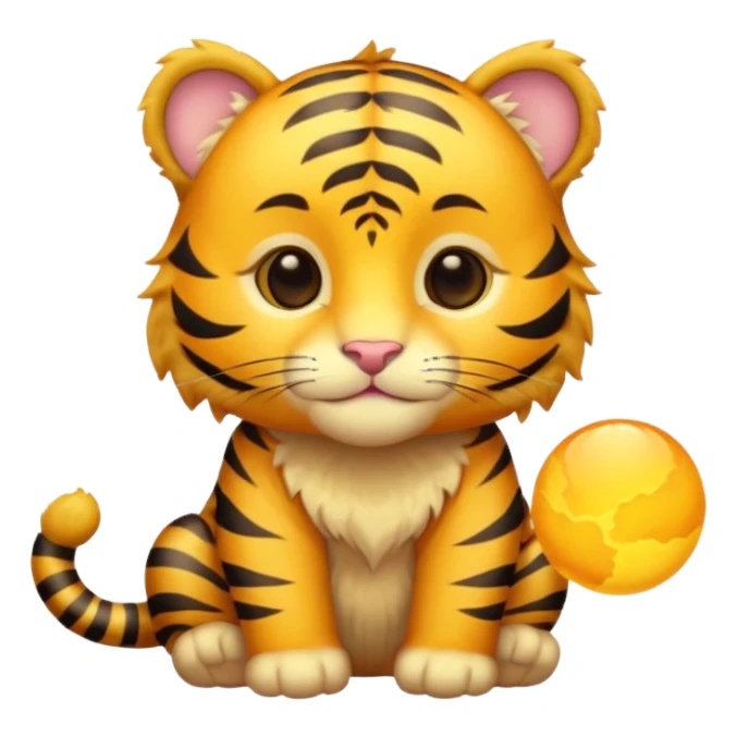 Baby Gold tiger holding a sun ☀️🐯 sticker