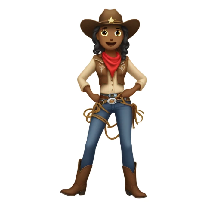 cowgirl with a lasso sticker