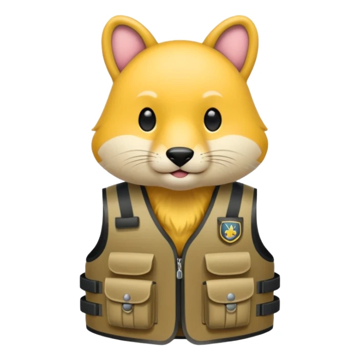 Animal wearing bullet proof sticker