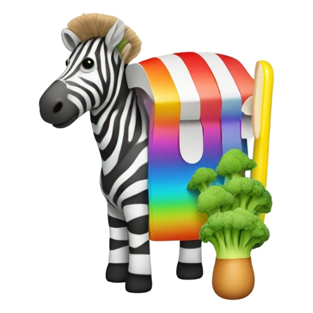 Zebra broccoli fruit rainbow hotdog xylophone sticker