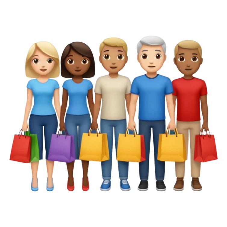 people waiting to enter a store sticker