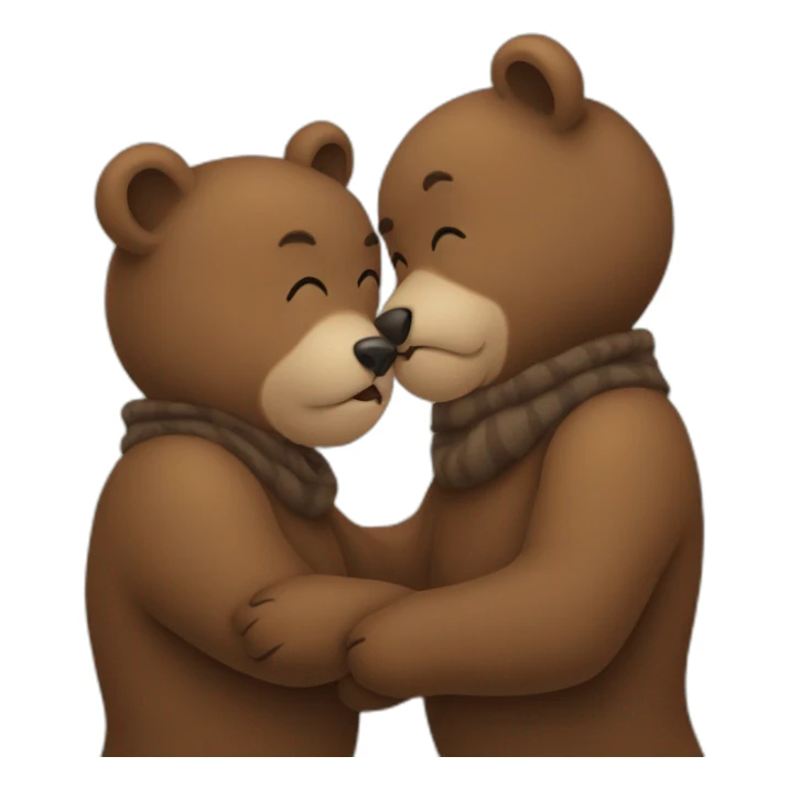 little bear kiss sticker