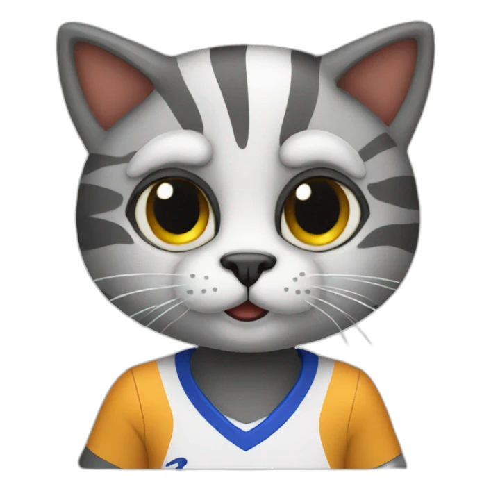 Cat footballer sticker