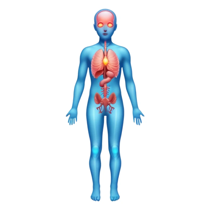 body silhouette with glowing organs sticker