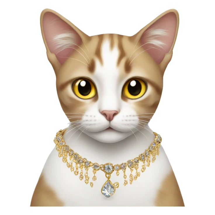 Cat with jewellery earrings  sticker