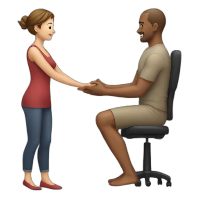 Woman stroking heading a man sticker