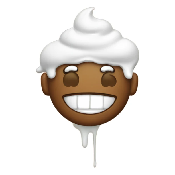 Whipped cream on face sticker