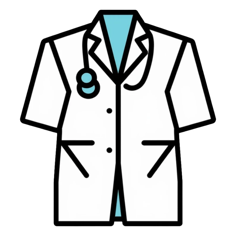 isolated white doctor coat sticker