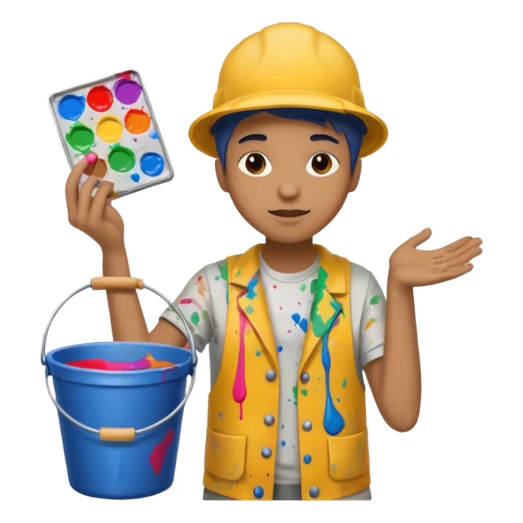 Poster Paster + bucket, Street Artist. sticker