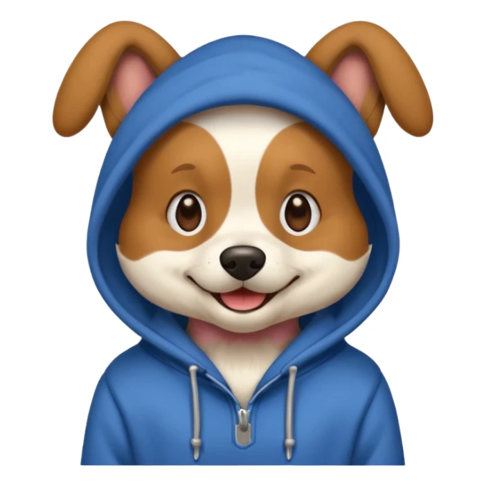 Dog wearing a hoodie sticker