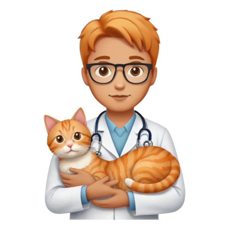Doctor holding cat sticker