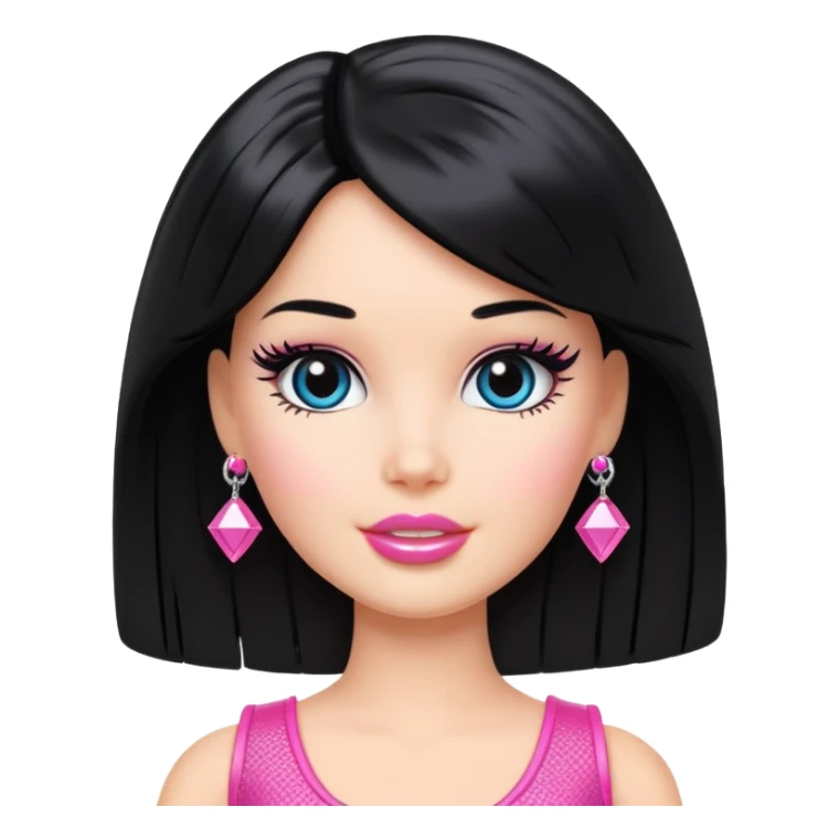 barbie popstar  with black hair  sticker