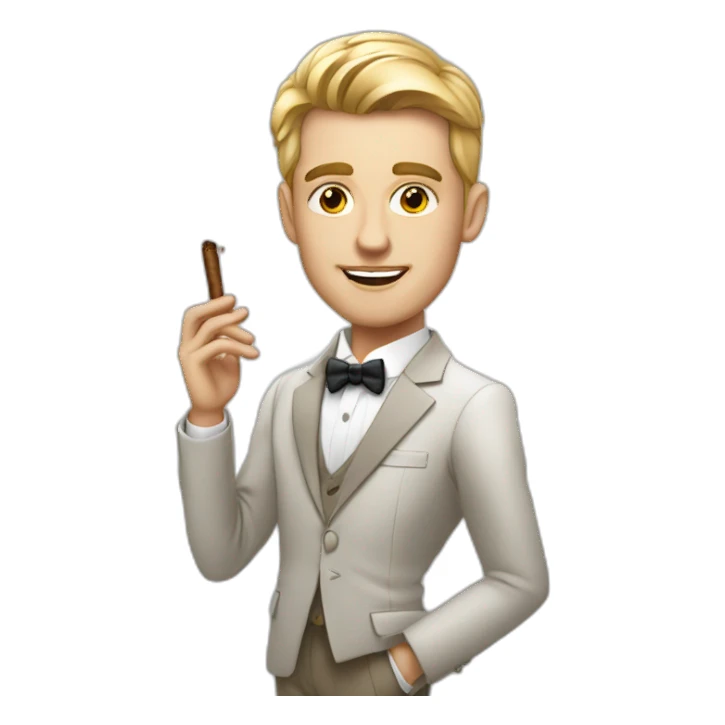white skinned young rich man with cigar sticker