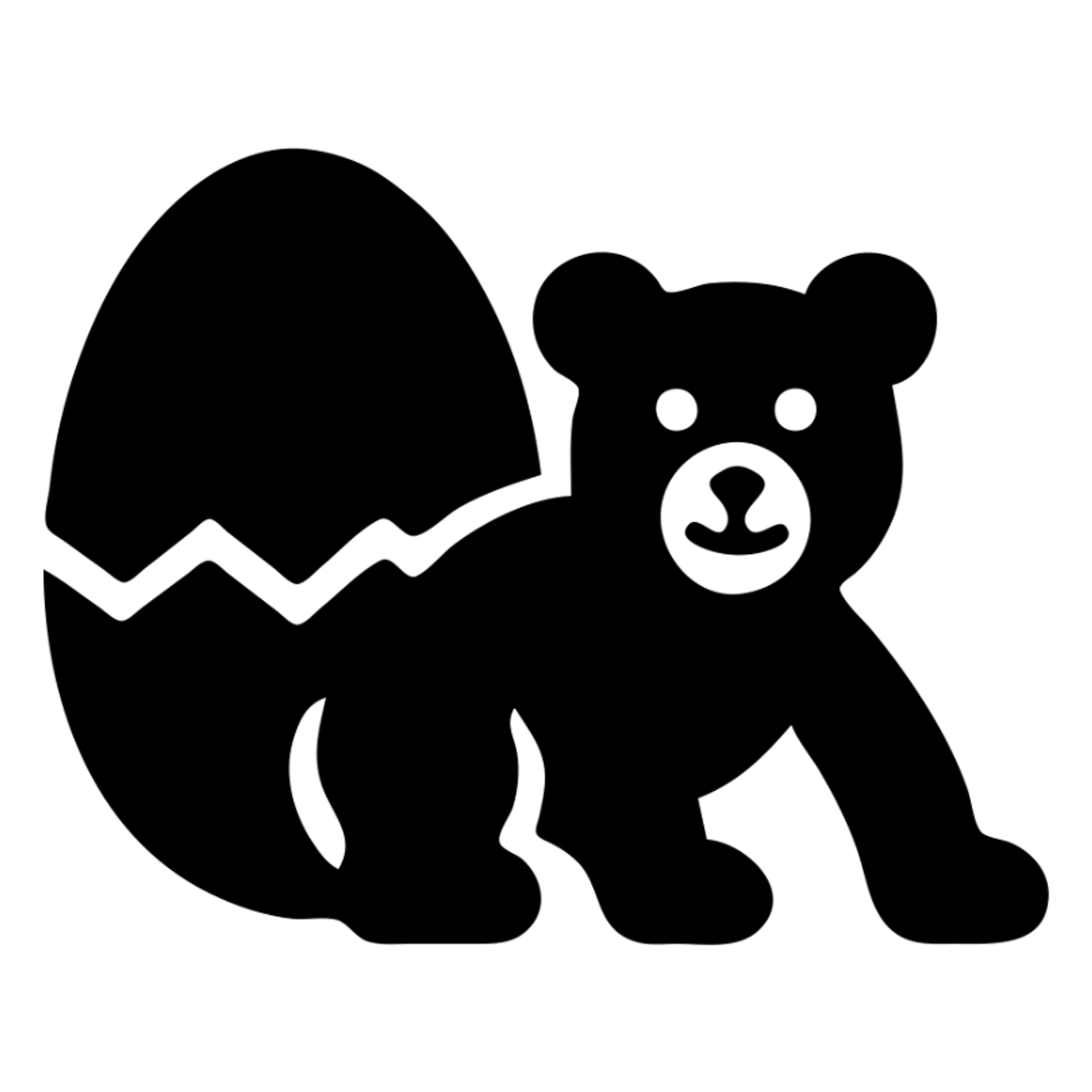 Change the Easter egg to a single solid green color and make the gummy bear entirely red, keep the style and background transparent. sticker