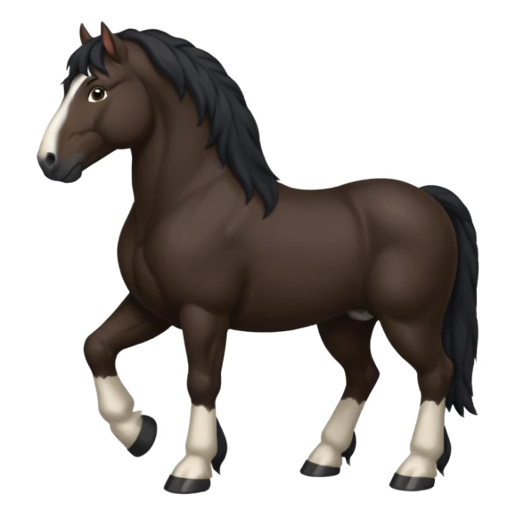 Black Clydesdale 4 legs  sticker