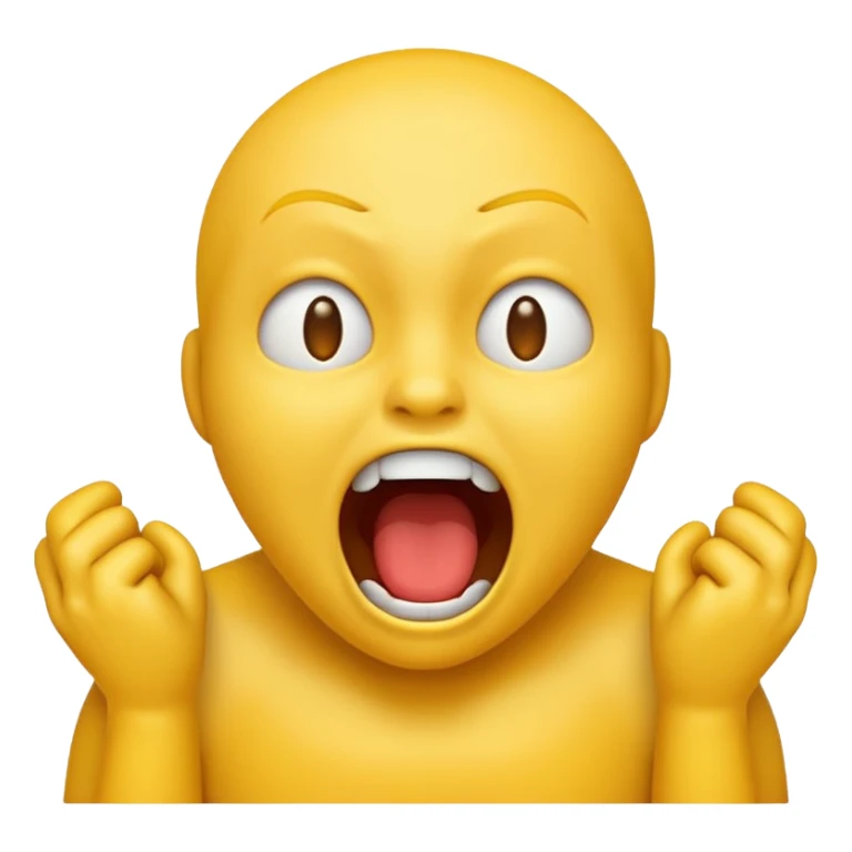 Strangling neck classic yellow emoji style screaming sticker